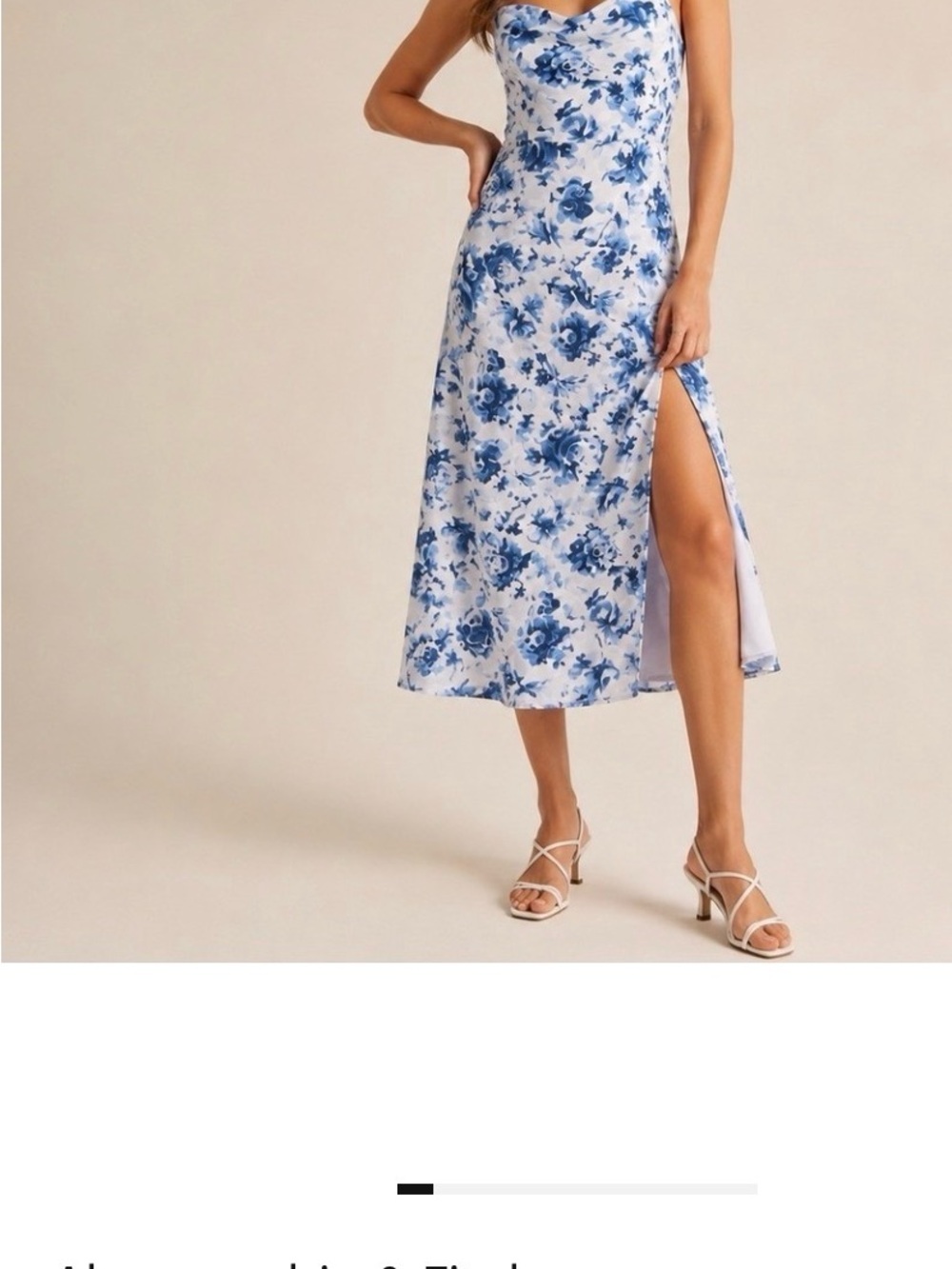 Abercrombie & Fitch White and Blue Floral Slip Maxi Dress